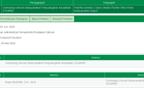 Ptun bandung jadwalkan sidang gugatan terhadap panitia seleksi direksi pdam tirta intan garut